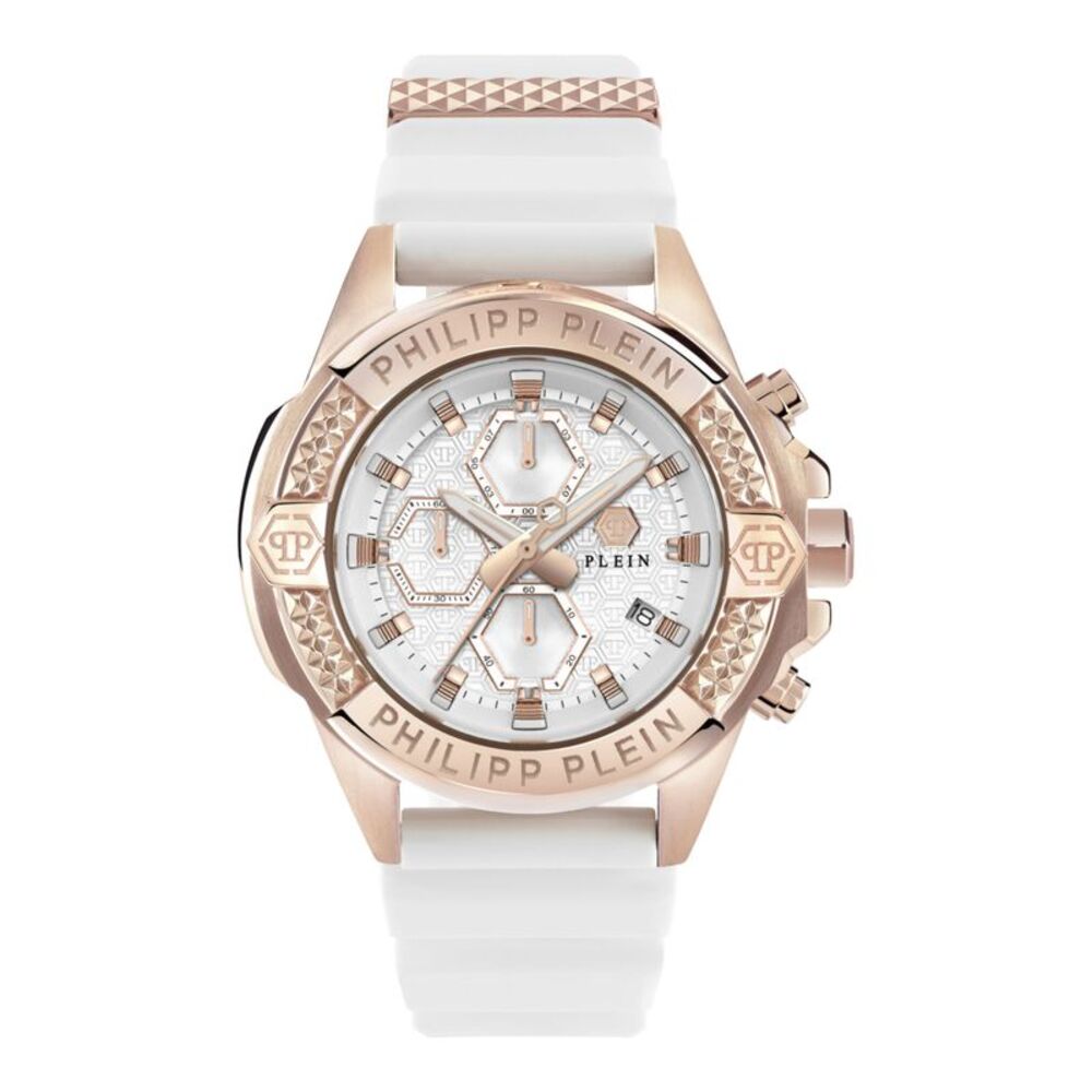 Philipp Plein The $kull Chrono Silicone Watch Rose Gold Mens